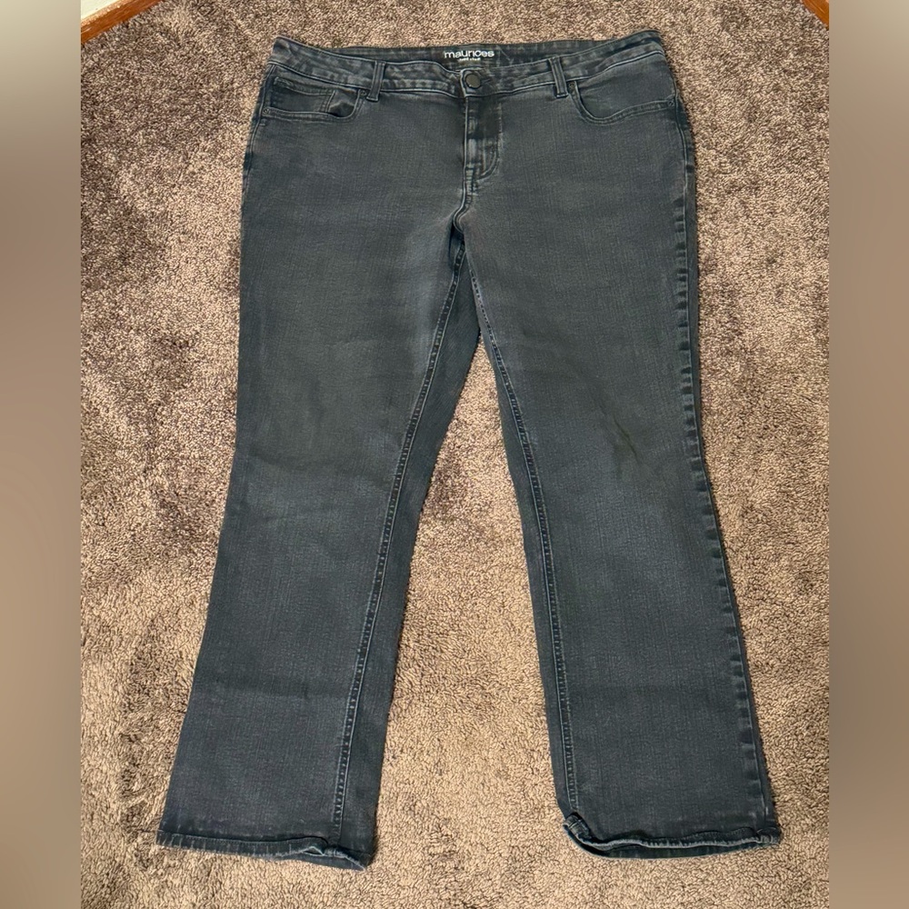 Maurice’s brand mid-rise black jeans. Size 20W Regular.